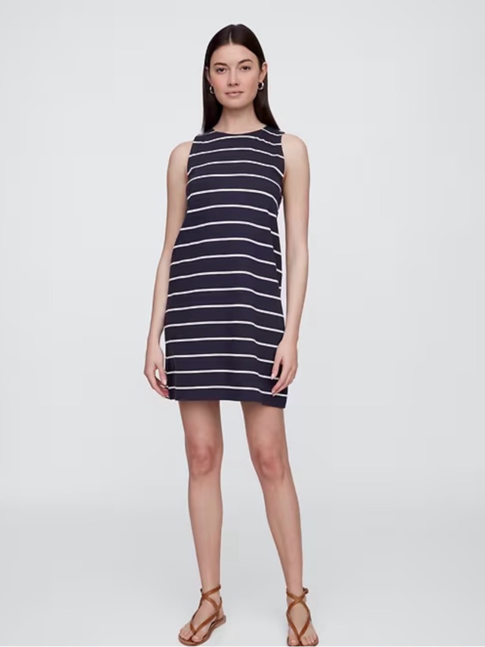 GAP Sleeveless Navy and White Striped Shift Dress- L